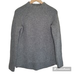 MADEWELL Northfield Gray Ribbed Mockneck Sweater